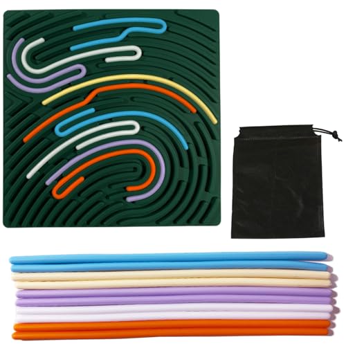 Dryxog 12 Stück Sensorik Activity Board Doppelseitiges Aktivitätsbrett Sensorisches Aktivitätstafel für Kinder Erwachsene Outdoor Spiele zur Beruhigung zum Aufbewahrungstasche (Quadrat, Grün) von Dryxog