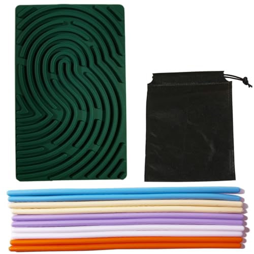 Dryxog 12 Stück Sensorik Activity Board Doppelseitiges Aktivitätsbrett Sensorisches Aktivitätstafel für Kinder Erwachsene Outdoor Spiele zur Beruhigung zum Aufbewahrungstasche (Rechteck, Grün) von Dryxog