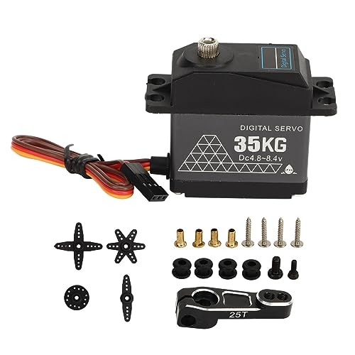 Dsacxixai 35 kg RC-Servo, hohe Servomotoren, Vollmetallgetriebe, Lenkservo für 1/6, 1/8, 1/10, 1/12, RC-Car-Roboter, digitales Servo mit 25-Tonnen-Servohorn Dsacxixai 35 kg RC-Servo, hohe Servomotoren, Vollmetallgetriebe, Lenkservo für 1/6, 1/8, 1/10, 1/12, RC-Car-Roboter, digitales Servo mit 25-Tonnen-Servohorn von Dsacxixai