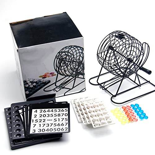 Dsacxixai Bingo -Spiel, Metal Rolling Cage Game Machine Family Reunion -Spiele mit 75 Bällen für Erwachsene zu Hause und große Gruppenparty von Dsacxixai