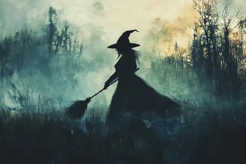 1000 Teile Erwachsenenpuzzle, Waldhexe, Horror-Puzzle, geeignet für Halloween-Landschaft, Puzzle-Geschenke für Männer, Frauen, ältere Menschen und Heimdekoration, herausfordernde Puzzle-Erfahrung von Dsawqezh