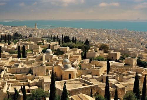 1000 Teile Puzzle für Erwachsene, herausforderndes Puzzle – Israel Old of Acre Haifa – Puzzles für Jugendliche und Kinder, um ihr Gehirn zu trainieren, Holzpuzzle von Dsawqezh