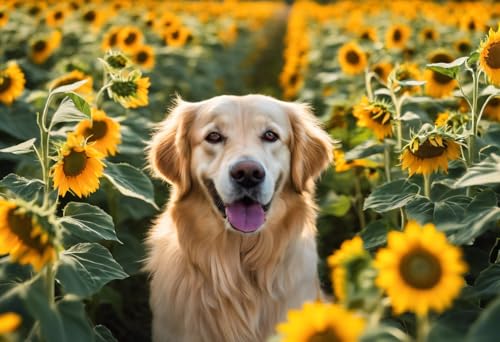 1000 Teile Puzzle für Erwachsene, herausforderndes Puzzle – Sommer-Sonnenblumen Golden Retriever – Puzzles für Jugendliche und Kinder, um ihr Gehirn zu trainieren, Holzpuzzle 1000 Teile Puzzle für Erwachsene, herausforderndes Puzzle – Sommer-Sonnenblumen Golden Retriever – Puzzles für Jugendliche und Kinder, um ihr Gehirn zu trainieren, Holzpuzzle von Dsawqezh