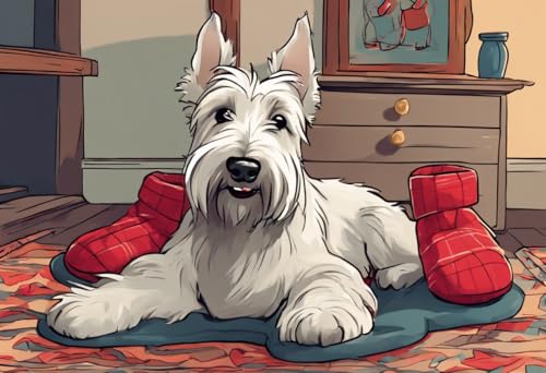 1000 Teile herausforderndes Puzzle für Erwachsene, Scottish Terrier, Westie und Hausschuhe, Holz-Puzzle, DIY, Familienunterhaltung, interaktives Spaß-Puzzle, Geschenke, Kunst, Heimdekoration von Dsawqezh