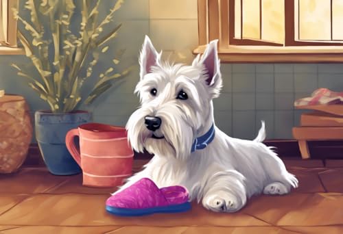 1000 Teile herausforderndes Puzzle für Erwachsene, Scottish Terrier, Westie und Hausschuhe, Holz-Puzzle, DIY, Familienunterhaltung, interaktives Spaß-Puzzle, Geschenke, Kunst, Heimdekoration 1000 Teile herausforderndes Puzzle für Erwachsene, Scottish Terrier, Westie und Hausschuhe, Holz-Puzzle, DIY, Familienunterhaltung, interaktives Spaß-Puzzle, Geschenke, Kunst, Heimdekoration von Dsawqezh