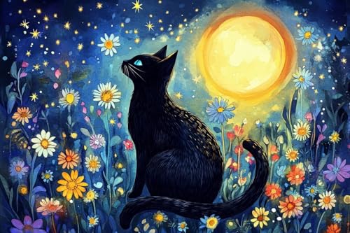 Fortgeschrittenes Holzpuzzle für Erwachsene, Motiv: Mondschein-Katze, umweltfreundlich, exquisites Puzzle-Spaß, Lernspiele, Familienpuzzle, einzigartige Geschenke für Wandkunst, 1000 Teile Fortgeschrittenes Holzpuzzle für Erwachsene, Motiv: Mondschein-Katze, umweltfreundlich, exquisites Puzzle-Spaß, Lernspiele, Familienpuzzle, einzigartige Geschenke für Wandkunst, 1000 Teile von Dsawqezh