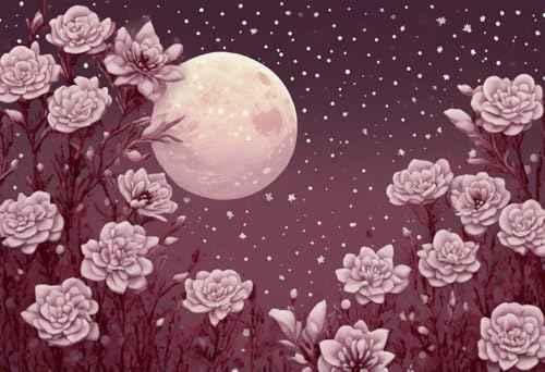 Puzzle für Erwachsene, 1000 Teile, Mond und Blumen, Puzzles für Jugendliche und Kinder, um ihr Gehirn zu trainieren, Holzpuzzle von Dsawqezh