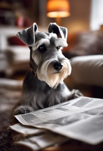 Puzzle für Erwachsene, 1000 Teile, Schnauzer, Lesehund, Nachrichten, Urlaub, einzigartige Geschenke für Wandkunst, Herausforderungspuzzle, Lernspiele, Familienpuzzles Puzzle für Erwachsene, 1000 Teile, Schnauzer, Lesehund, Nachrichten, Urlaub, einzigartige Geschenke für Wandkunst, Herausforderungspuzzle, Lernspiele, Familienpuzzles von Dsawqezh
