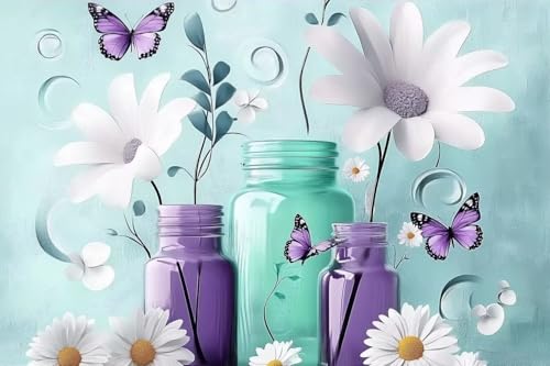 Puzzle für Erwachsene, Vase und Gänseblümchen, verdicktes Papier, Lernspiele, Familienpuzzle, einzigartige Geschenke für Wandkunst, 1000 Teile von Dsawqezh