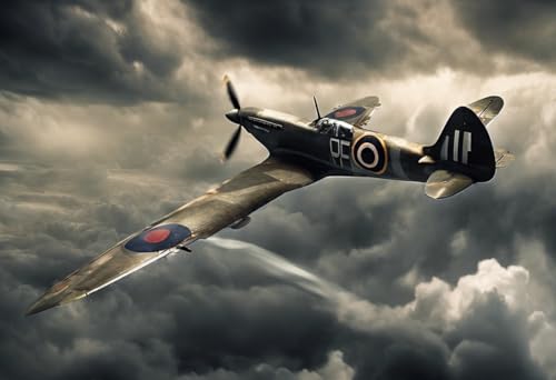 Puzzle für Erwachsene - Dark Cloud Spitfire - Holzpuzzles für Erwachsene, 1000 Teile, einzigartige Geschenke für Wandkunst, Herausforderungspuzzles, Lernspiele, Familienpuzzles von Dsawqezh