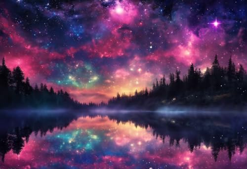 Puzzle für Erwachsene - Fantasie-Nachthimmel & bunter Sternenhimmel und ruhiger See – Holzpuzzles für Erwachsene, 1000 Teile, einzigartige Geschenke für Wandkunst, Herausforderungspuzzles, Lernspiele, Puzzle für Erwachsene - Fantasie-Nachthimmel & bunter Sternenhimmel und ruhiger See – Holzpuzzles für Erwachsene, 1000 Teile, einzigartige Geschenke für Wandkunst, Herausforderungspuzzles, Lernspiele, von Dsawqezh