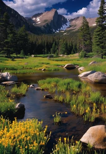 Puzzle für Erwachsene Rocky Mountain National Park Herausforderndes Puzzle perfekt für Spielabende Puzzles 1000 Teile und höher Puzzle-Spiel für Familie Eltern-Kind-Feiertags-Puzzles für pädagogisches von Dsawqezh