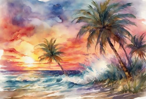 Puzzles für Erwachsene, Sonnenuntergang an der Küste, Holzpuzzles für Erwachsene, 1000 Teile, einzigartige Geschenke für Wandkunst, Herausforderungspuzzle, Lernspiele, Familienpuzzles von Dsawqezh