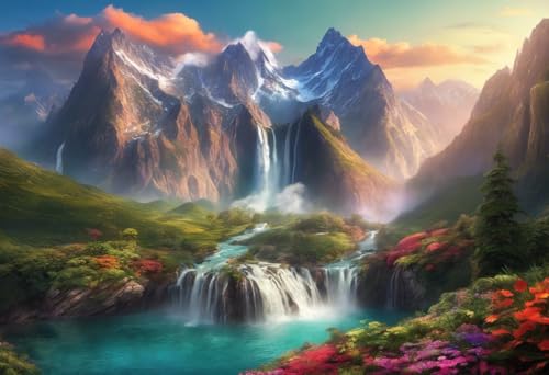 Puzzles für Erwachsene - Berge Wasserfall Schöne Landschaft - Holzpuzzles für Erwachsene, 1000 Teile, einzigartige Geschenke für Wandkunst, Herausforderungspuzzles, Lernspiele, Familienpuzzles Puzzles für Erwachsene - Berge Wasserfall Schöne Landschaft - Holzpuzzles für Erwachsene, 1000 Teile, einzigartige Geschenke für Wandkunst, Herausforderungspuzzles, Lernspiele, Familienpuzzles von Dsawqezh