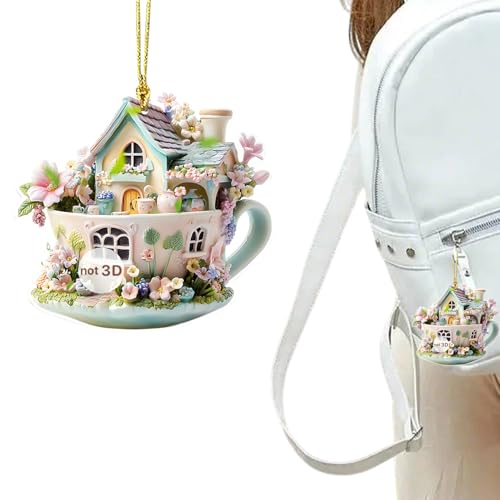 Dtaigou Acryl-Ornament | Märchenmuster, Ornament, Blumenhütte, leuchtende Farben, verträumte Frauen, Geldbörse, Charm, Erwachsene, Sammlerstück für Auto-Rückspiegel Dtaigou Acryl-Ornament | Märchenmuster, Ornament, Blumenhütte, leuchtende Farben, verträumte Frauen, Geldbörse, Charm, Erwachsene, Sammlerstück für Auto-Rückspiegel von Dtaigou