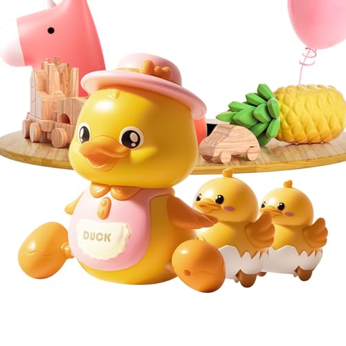 Dtaigou Bewegliches Spielzeug Für Babys | Musik-Ente Krabbelmodell Mit Licht Für Kleinkinder | Magnetisches Baby Laufspielzeug Ab 18 Monaten Für Mädchen Kinder von Dtaigou