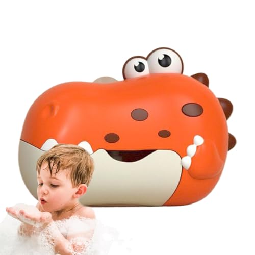 Dtaigou Bubble Bad Spielzeug, Badewanne Bubble Machine - Elektrische Musik Dinosaurierform Bubble Machine mit Saugnapfbecher,Kinder Baden Begleiter für Alter 3+ Automatisches Baby Badewannenspielzeug von Dtaigou