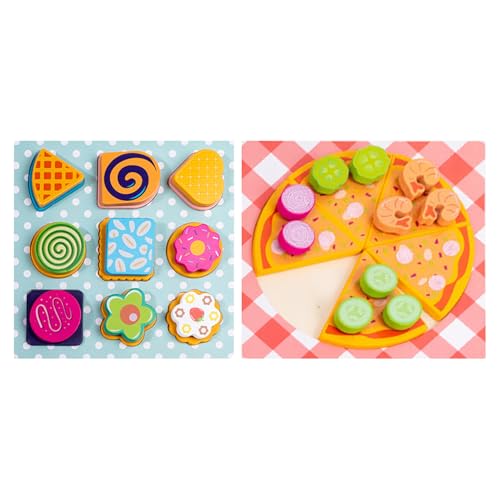 Dtaigou Form Sortierer für Kleinkind 1-3, Formsortierung | Kleinkind -Matching -Spielzeug | Hölzerne feinmotorische Pizza-Keksdesign für Kindergarten im Vorschulkindergarten im Klassenzimmer von Dtaigou