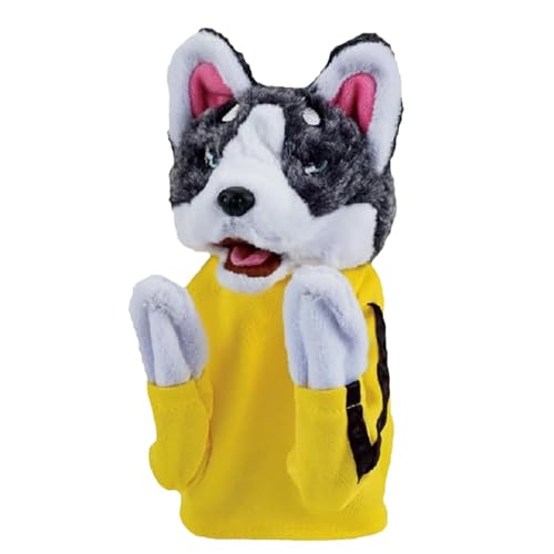 Dtaigou Hundebox-Handpuppenspielzeug, Husky-Handpuppenspielzeug, mit Sound und Boxaktion, Verspieltes Handspielzeug für Halloween, Geschichtenerzählen, Rollenspiele, knifflige Hundehandpuppe für von Dtaigou