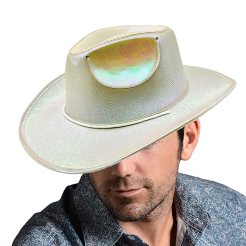 Dtaigou Leuchtende Neon-Glitzer-Hüte, leuchtende Cowboy-Mütze, LED-Cowboy-Hut, Cowgirl-Hut, leuchtende Hüte, für Männer und Frauen, Kostüm-Mütze Dtaigou Leuchtende Neon-Glitzer-Hüte, leuchtende Cowboy-Mütze, LED-Cowboy-Hut, Cowgirl-Hut, leuchtende Hüte, für Männer und Frauen, Kostüm-Mütze von Dtaigou