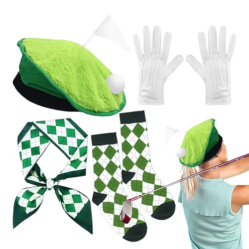 Dtaigou Lustige Golf-Outfits Für Damen - Origineller Kostümhut | Partyzubehör Leichtes Set Festliche Accessoires Für Outdoor Damen Herren Golfer Feier Halloween von Dtaigou