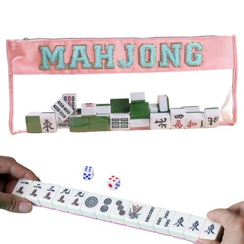 Dtaigou Mahjong Fliesentasche | wasserdichte Mahjong transparente Tragetasche – transparenter Schutz-Organizer für Reisen, Studio, Alltag, Wettbewerb, Outdoor, Party, Teenager, Picknick, Spielabend von Dtaigou