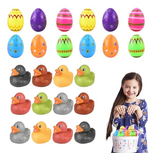 Dtaigou Mit Gummienten gefülltes ei - -Enten-Spielzeug,Wiederverwendbare eier, vorgefüllt mit Enten zum Füllen von Geschenktüten, Karneval von Dtaigou