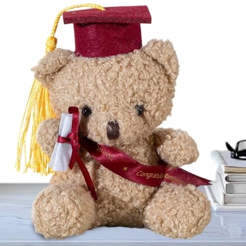 Dtaigou Plüschbär Mit Abschlusshut, Bachelor, Abschluss-Souvenir, Tier-Tischdeko Für Kindergarten Und Schule von Dtaigou