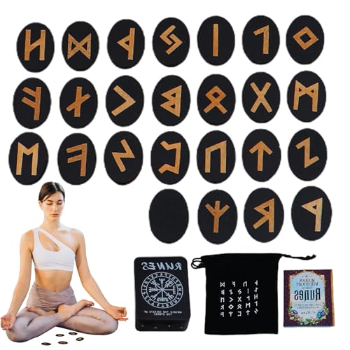 Dtaigou Runen-Set,Runen-Set aus | Mythologie-Runen mit Handbuch und Aufbewahrungstasche | Mythology Rune Divination Game Set, 25-teiliges Holzrunen für Anfänger, Wahrsagerei, Meditation Dtaigou Runen-Set,Runen-Set aus | Mythologie-Runen mit Handbuch und Aufbewahrungstasche | Mythology Rune Divination Game Set, 25-teiliges Holzrunen für Anfänger, Wahrsagerei, Meditation von Dtaigou