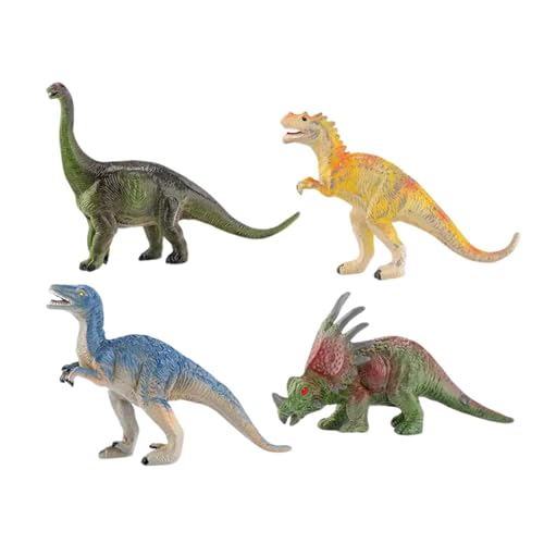 Dtaigou Spielzeugdinosaurierfiguren, Dinosauriermodell | Packung von 4 tragbaren Dinosaurier -Figur -Modellen - Tierfiguren, Kuchen -, Ostereierfüller, Sammelminiaturen zum Geburtstag von Dtaigou