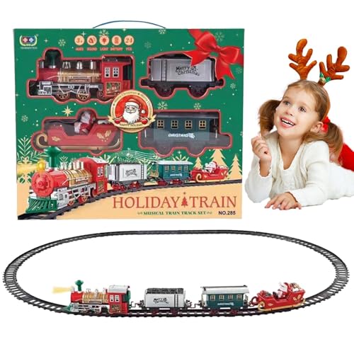 Dtaigou Zugspur für Kinder, Trainspielzeug für | Weihnachtstspielzeug mit Licht und - Cargo Car Railway Tracks, elektrische Lokomotive für Kinder Dtaigou Zugspur für Kinder, Trainspielzeug für | Weihnachtstspielzeug mit Licht und - Cargo Car Railway Tracks, elektrische Lokomotive für Kinder von Dtaigou