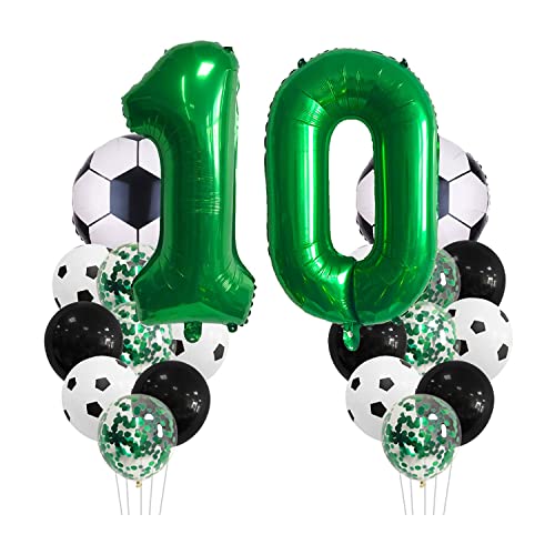 Fußball Geburtstagsdeko 10 Jahr Kindergeburtstag Deko Jungen Großes Fußball Luftballon Geburtstag Dekorationen Zahl 10 Ballon, Fussball FolienBallon, Grüner Konfetti Ballon für Fußball Themenfeier Fußball Geburtstagsdeko 10 Jahr Kindergeburtstag Deko Jungen Großes Fußball Luftballon Geburtstag Dekorationen Zahl 10 Ballon, Fussball FolienBallon, Grüner Konfetti Ballon für Fußball Themenfeier von Dttra