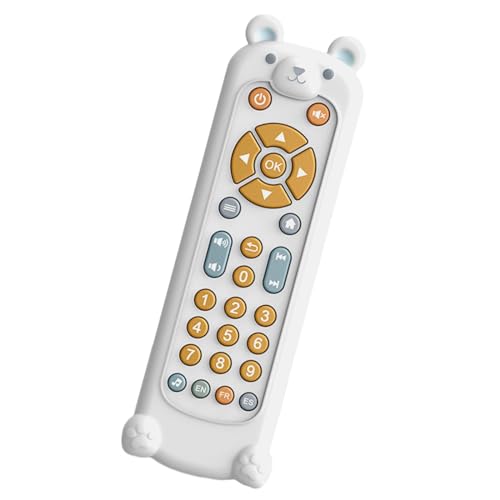 Dualoai Musik TV Fernbedienung Fernbedienung Telefon Pretend Spielset Remote Kid Infant Baby Spielzeug, Weißer und Bärenkoffer von Dualoai