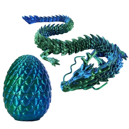 3D Gedruckter Drache Im Ei - Kristall Drachen Figur Dekor | Geschenke Spielzeug Zum Stressabbau | Realistisches Bewegliches Drachenornament | Drachenornament Mit Beweglichen Gelenken Für Kinder von Dubbulon