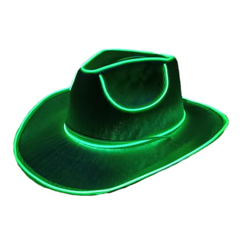 Cowboy Hut Für Damen Herren - LED-Hut, LED-Krempe Glitzernd M-etallic Hut, Blinkende L-ichter Leuchtende Hüte, Für Hochzeit Abschlussball Geburtstag Party Halloween Cosplay Kostüm Kostümzubehör Cowboy Hut Für Damen Herren - LED-Hut, LED-Krempe Glitzernd M-etallic Hut, Blinkende L-ichter Leuchtende Hüte, Für Hochzeit Abschlussball Geburtstag Party Halloween Cosplay Kostüm Kostümzubehör von Dubbulon