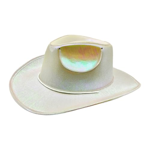 Cowboy Hut Für Damen Herren - LED-Hut, LED-Krempe Glitzernd M-etallic Hut, Blinkende L-ichter Leuchtende Hüte, Für Hochzeit Abschlussball Geburtstag Party Halloween Cosplay Kostüm Kostümzubehör Cowboy Hut Für Damen Herren - LED-Hut, LED-Krempe Glitzernd M-etallic Hut, Blinkende L-ichter Leuchtende Hüte, Für Hochzeit Abschlussball Geburtstag Party Halloween Cosplay Kostüm Kostümzubehör von Dubbulon