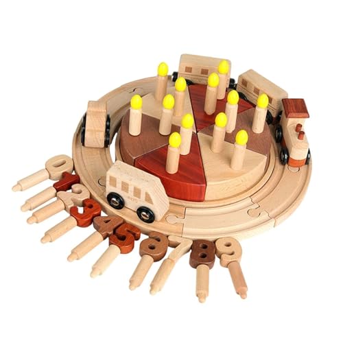 Geburtstagskuchen Spielset,Rollenspiel Geburtstagskuchen Zug Set - Kleinkindspiele Vorschule Lernaktivitäten, Lernspielzeug Cupcake Deko Für Kinder Ab 3 Jahren von Dubbulon