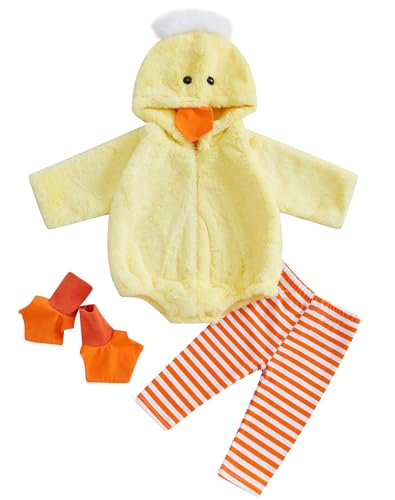 Halloween-Kostüme für Kleinkinder, Babys, Jungen, Mädchen, Küken-Enten-Outfits mit Kapuze, Jumpsuit, Leggings, 0–3 Jahre, Gelb mit Ente, 6–12 Monate Halloween-Kostüme für Kleinkinder, Babys, Jungen, Mädchen, Küken-Enten-Outfits mit Kapuze, Jumpsuit, Leggings, 0–3 Jahre, Gelb mit Ente, 6–12 Monate von Dubute