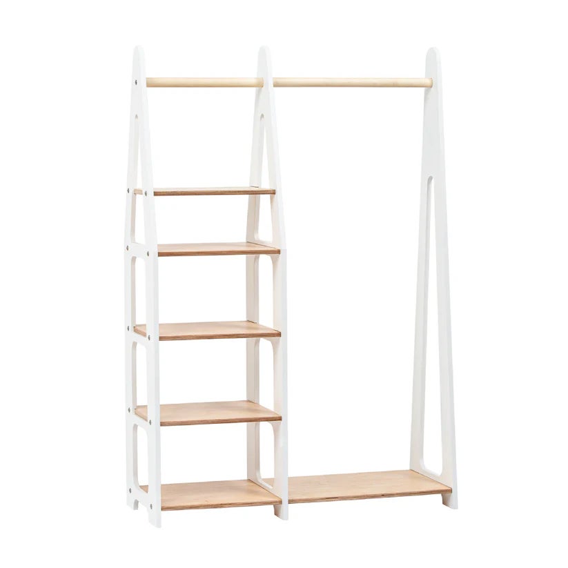 Duck Woodworks Kleiderständer mit Regalen, Weiß, Kinderzimmerschrank, Kinderzimmer Duck Woodworks Kleiderständer mit Regalen, Weiß, Kinderzimmerschrank, Kinderzimmer von Duck Woodworks