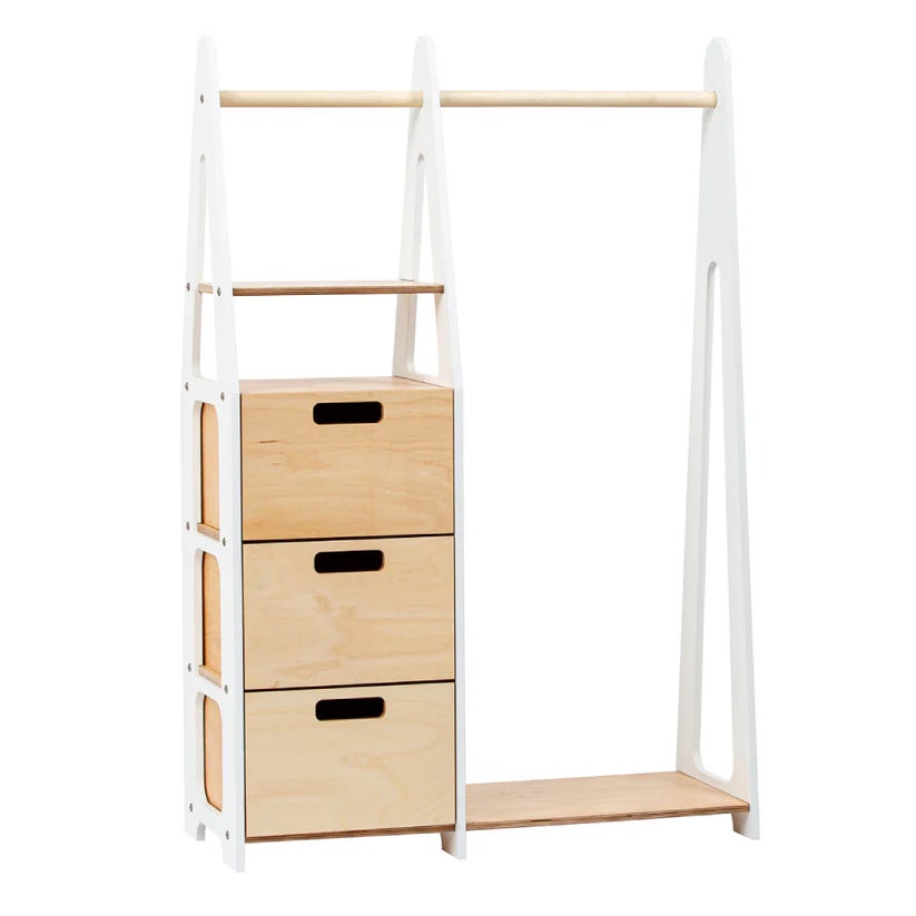 Duck Woodworks Kleiderständer mit Schubladen, Weiß, Kinderzimmerschrank, Kinderzimmer Duck Woodworks Kleiderständer mit Schubladen, Weiß, Kinderzimmerschrank, Kinderzimmer von Duck Woodworks