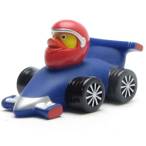 Badeente Blue Racer I Quietscheentchen Rennfahrer I L: 11 cm von Duckshop