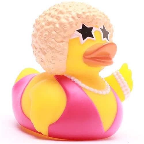 Duckshop I Badeente Disco-Queen inkl. Quietscheentchen-Schlüsselanhänger im Set I L9cm I Quietscheente I Geschenk für Party I Geschenk für Feiern von Duckshop