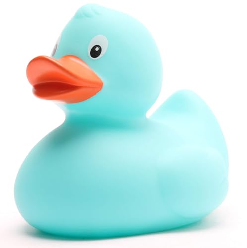 Badeente L: 8 cm - viele Farben (hellblau/orange) von Duckshop