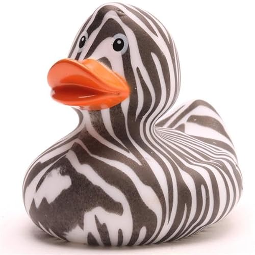 Badeente Like a Zebra - inkl. Gummienten-Schlüsselanhänger im Set I L9cm I Quietscheente I Geschenk für Tierfreunde von Duckshop