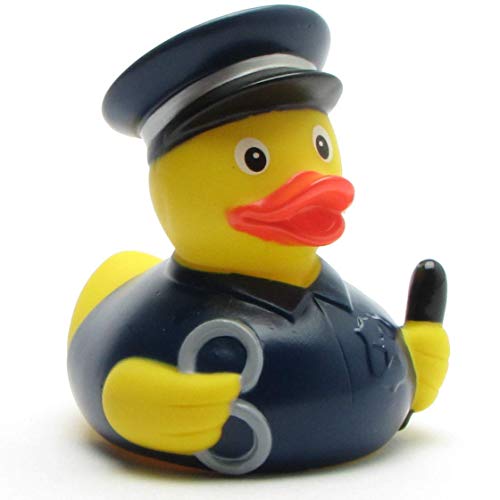 Badeente Polizist I Polizei Quietscheente I Duckshop I L: 8,5 cm von Duckshop