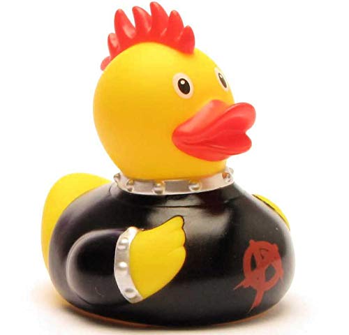 Badeente Punker I Quietscheente I L: 8,5 cm I inkl Badeenten-Schlüsselanhänger im Set Badeente Punker I Quietscheente I L: 8,5 cm I inkl Badeenten-Schlüsselanhänger im Set von Duckshop