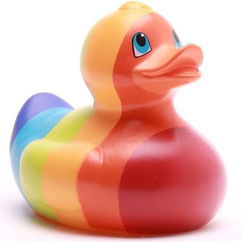 Badeente Rainbow I L9,5cm I Quietscheente I Geschenk für Freunde von Duckshop