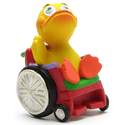 Badeente Rollstuhlfahrer I Rolli Duck I Quietscheentchen - L: 6,5 cm von Duckshop
