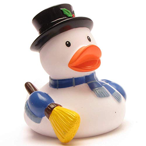 Badeente Schneemann I Quietscheentchen Winter I L: 8 cm I Geschenk zu Weihnachten von Duckshop