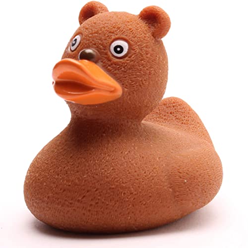 Badeente Teddybär I Quietscheentchen I L: 9 cm I inkl. Badeenten-Schlüsselanhänger im Set von Duckshop